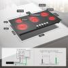 imageVBGK Electric cooktop 36 inch240V 8600W 36 inch Induction CooktopBuiltin and Countertop Electric Stove TopKnob Control 9 Heating Level Timer ampamp Kid Safety Lock