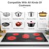 imageVBGK Electric cooktop 36 inchElectric Stove burnerBuiltin and Countertop Stove Top LED Touch Screen9 Heating Level Timer ampamp Kid Safety Lock Touch Control240V 8600W Cooktop