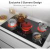 imageVBGK Electric cooktop 36 inchElectric Stove burnerBuiltin and Countertop Stove Top LED Touch Screen9 Heating Level Timer ampamp Kid Safety Lock Touch Control240V 8600W Cooktop