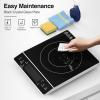 imageVBGK Induction Cooktop1800W Hot Plate for CookingInduction Stove Top with LCD Sensor Touch Control9 Temp LevelsChild Safety Lock ampamp Timer 110V Single Burner Electric CooktopFine