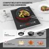 imageVBGK Portable Induction Cooktop110V 1800W Hot Plate Single burner induction cooktop With LED Sensor Touch 9 Power Levels 3h Timer Safety Lock portable cooktop
