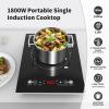 imageVBGK Portable Induction Cooktop110V 1800W Hot Plate Single burner induction cooktop With LED Sensor Touch 9 Power Levels 3h Timer Safety Lock portable cooktop