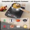 imageVBGK Portable induction Cooktop110V Single Burner Induction Stove Top1800W Induction Hot Plate Electric Burner7 Power Levels Kids Lock ampamp TimerLED touch controlOverheat ProtectionFine