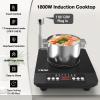 imageVBGK Portable induction Cooktop110V Single Burner Induction Stove Top1800W Induction Hot Plate Electric Burner7 Power Levels Kids Lock ampamp TimerLED touch controlOverheat ProtectionFine