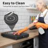imageVBGK Single Burner Electric Cooktop 110V 1800W Electric Cooktop with LED Touch Controls and Knob Controls 10 Power Levels 4Hour Timer Safety Lock Single Burner Overheat Protection