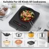 imageVBGK Single Burner Electric Cooktop 110V 1800W Electric Cooktop with LED Touch Controls and Knob Controls 10 Power Levels 4Hour Timer Safety Lock Single Burner Overheat Protection