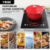 imageVBGK Single Burner Electric Cooktop110V 1800W Electric Stove Top with LED Touch ControlSingle electric burner 9 Power Levels 4 hTimer Safety LockOverheat protection