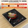 imageVBGK Single Burner Electric Cooktop110V 1800W Electric Stove Top with LED Touch ControlSingle electric burner 9 Power Levels 4 hTimer Safety LockOverheat protection