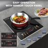 imageVBGK Single Burner Electric Cooktop110V 1800W Electric Stove Top with LED Touch ControlSingle electric burner 9 Power Levels 4 hTimer Safety LockOverheat protection