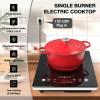 imageVBGK Single Burner Electric Cooktop110V 1800W Electric Stove Top with LED Touch ControlSingle electric burner 9 Power Levels 4 hTimer Safety LockOverheat protection