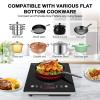 imageVBGK Single Burner Electric Cooktop110V 1800W Electric Stove Top with LED Touch ControlSingle electric burner 9 Power Levels 4 hTimer Safety LockOverheat protection