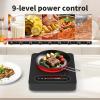 imageVBGK Single Burner Electric Cooktop110V 1800W Stove Top with LED Touch Control9 Power Levels Timer Safety Locksingle Electric burner Overheat protection