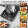 imageVBGK Single Burner Induction Cooktop1800W Portable Induction Cooktop110V Hot Plate with LCD Sensor Touch 7 Temp Levels up to 518F Safety Lock 4Hour Timer 9 HeatResistant Cooking