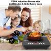 imageVBGK Single Burner Induction Cooktop1800W Portable Induction Cooktop110V Hot Plate with LCD Sensor Touch 7 Temp Levels up to 518F Safety Lock 4Hour Timer 9 HeatResistant Cooking