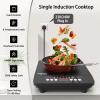 imageVBGK Single Burner Induction Cooktop1800W Portable Induction Cooktop110V Hot Plate with LCD Sensor Touch 7 Temp Levels up to 518F Safety Lock 4Hour Timer 9 HeatResistant Cooking