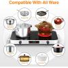 imageVBGK Electric Cooktop110V 2200W Electric Stove with Knob Control9 Power Levels Kids Lock ampamp TimerLED touch controlOverheat Protection Electric Stove Top12 Inch desktop 2 burner electric cooktop