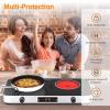 imageVBGK Electric Cooktop110V 2200W Electric Stove with Knob Control9 Power Levels Kids Lock ampamp TimerLED touch controlOverheat Protection Electric Stove Top12 Inch desktop 2 burner electric cooktop