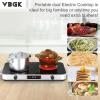 imageVBGK Electric Cooktop110V 2200W Electric Stove with Knob Control9 Power Levels Kids Lock ampamp TimerLED touch controlOverheat Protection Electric Stove Top12 Inch desktop 2 burner electric cooktop