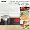 imageVBGK Electric cooktop110V 24 inch 2 Burner Electric CooktopBuiltin and Countertop Stove Top2200W Stove9 Power Levels Kids Lock ampamp TimerLED touch controlOverheat Protection