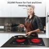 imageVBGK Electric cooktop110V 24 inch 2 Burner Electric CooktopBuiltin and Countertop Stove Top2200W Stove9 Power Levels Kids Lock ampamp TimerLED touch controlOverheat Protection