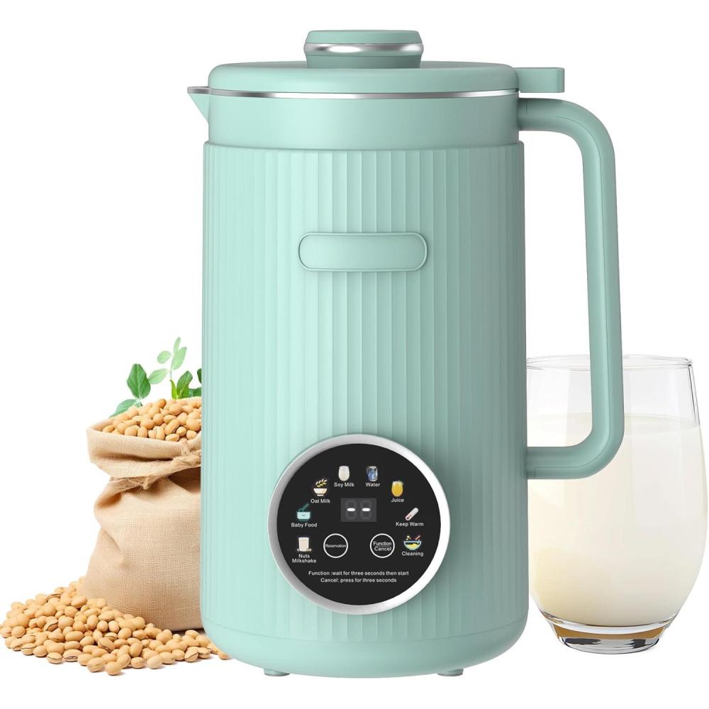 imageVBGK 8 in 1 Nut Milk Maker Blender With 20 Bladers40oz Soy Almond Oat Coconut Plant Based and Non Dairy Beverages Automatic Soybean Machine With Delay StartKeep WarmBoil WaterAutoclean