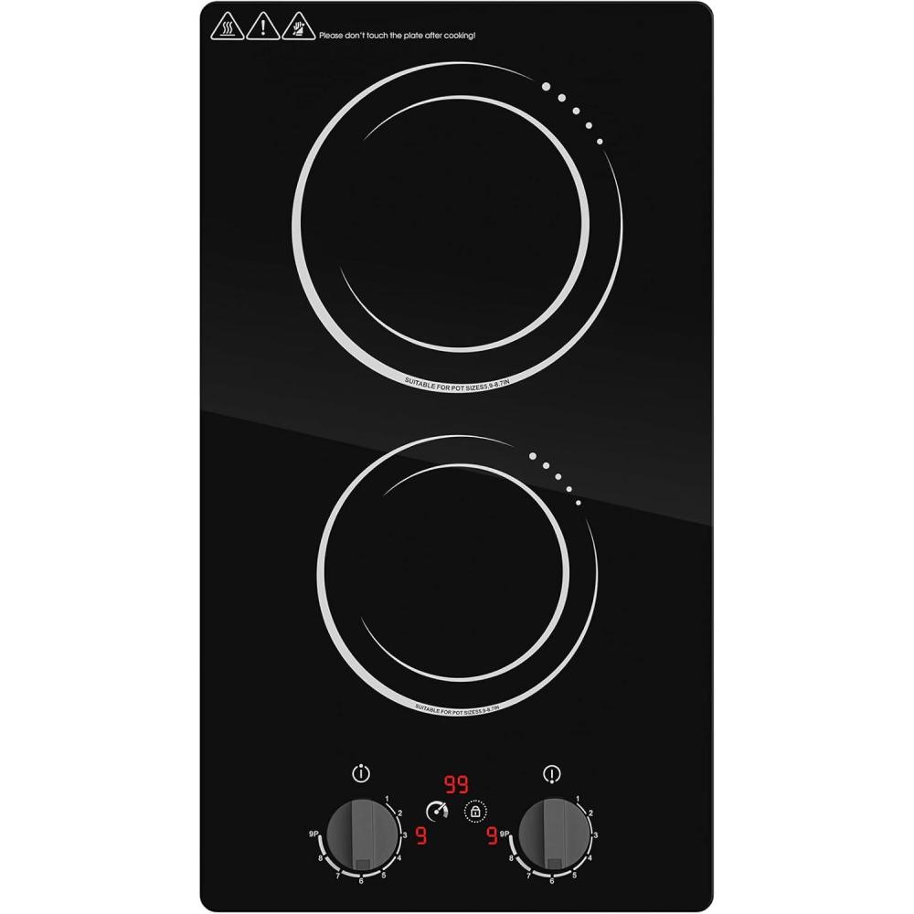 imageVBGK Double Induction Cooktop110V 2300W 2 burner induction cooktop2 burner Hot Plate Electric burner with LCD Touch Screen 9 Levels Settings Child Safety Lock ampamp Timer2 Burner induction cooktop