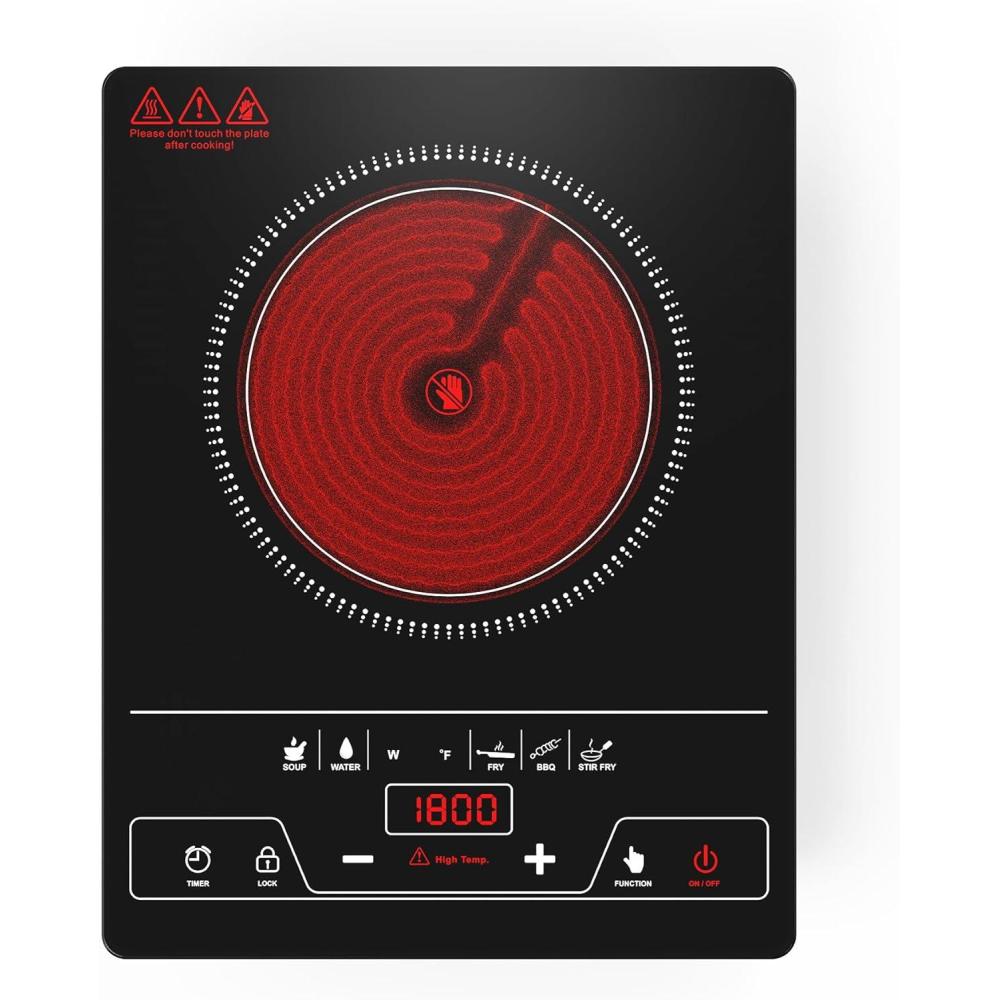 imageVBGK Double Induction Cooktop110V 2300W 2 burner induction cooktop2 burner Hot Plate Electric burner with LCD Touch Screen 9 Levels Settings Child Safety Lock ampamp TimerSingle Burner Electric Cooktop