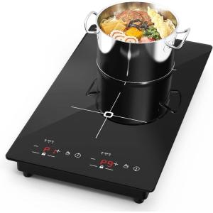 imageVBGK Double Induction Cooktop 2300W 110V 2 burner Induction Cooktop with LED Touch Screen 9 Levels Settings induction hot plate with Child Safety Lock ampamp Timer