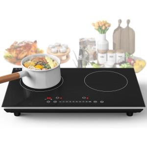 imageVBGK Electric Cooktop 36 inchBuiltin 36 inch Electric Cooktop 8000W Power Control by Knob 36 induction cooktop with 9 Power Levels with Child Safety Lock TimerOverTemperature 220V240V2 Burner Induction Cooktop