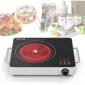 imageVBGK Electric Cooktop 36 inchBuiltin 36 inch Electric Cooktop 8000W Power Control by Knob 36 induction cooktop with 9 Power Levels with Child Safety Lock TimerOverTemperature 220V240VSingle Burner Electric Cooktop