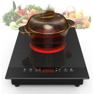 imageVBGK Electric Cooktop110V Electric Stove TopSingle Burner Electric Cooktop LED Touch Control9 Power Levels Kids Lock ampampTimerOverheat Protection2000W Portable Burner