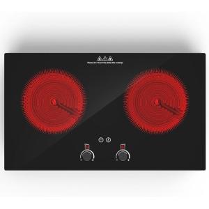 imageVBGK Electric Cooktop2400W Electric Stove TopCountertop and Builtin Hot Plate with Child Safety Lock Timer LED touch Knob ControlOverheat Protection110V 2 Burner Induction Cooktop
