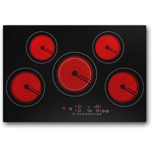 imageVBGK Electric cooktop 30 inch 5 burner Electric Stove Builtin and Countertop Stove Top LED Touch Screen9 Heating Level Timer ampamp Kid Safety Lock 240V 30 inch cooktop