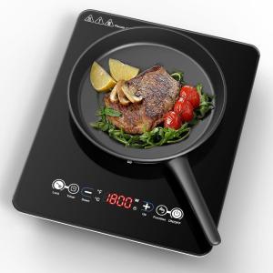 imageVBGK Portable Induction Cooktop110V 1800W Hot Plate Single burner induction cooktop With LED Sensor Touch 9 Power Levels 3h Timer Safety Lock portable cooktop