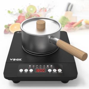 imageVBGK Portable induction Cooktop110V Single Burner Induction Stove Top1800W Induction Hot Plate Electric Burner7 Power Levels Kids Lock ampamp TimerLED touch controlOverheat ProtectionFine