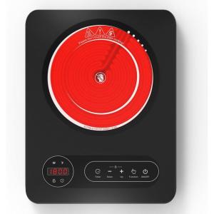 imageVBGK Single Burner Electric Cooktop110V 1800W Electric Stove Top with LED Touch Control 10 Power Levels 4 hTimer Safety LockPortable single burner cooktop