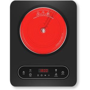 imageVBGK Single Burner Electric Cooktop110V 1800W Electric Stove Top with LED Touch Control10 Power Levels 4 hTimer Safety LockPortable cooktopOverheat protection