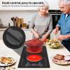imageVBGK Electric Cooktop110V 2100W electric Stove Top with Knob ControlCountertopBuiltin Design with 9 Power LevelsKids Lock ampamp Timer Overheat Protectionand touch control 2 burner electric Cooktop