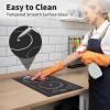 imageVBGK Electric Cooktop110V 2100W electric Stove Top with Knob ControlCountertopBuiltin Design with 9 Power LevelsKids Lock ampamp Timer Overheat Protectionand touch control 2 burner electric Cooktop