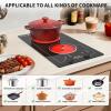 imageVBGK Electric Cooktop110V 2100W electric Stove Top with Knob ControlCountertopBuiltin Design with 9 Power LevelsKids Lock ampamp Timer Overheat Protectionand touch control 2 burner electric Cooktop
