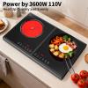 imageVBGK Electric Cooktop 110V 3600W Stove top 20 inch Countertop Cooktop with 9 Power Levels LED touch control Overheat Protection Child Safety Lock ampamp Timer touch control 2 burner Electric cooktop