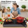 imageVBGK Electric Cooktop 110V 3600W Stove top 20 inch Countertop Cooktop with 9 Power Levels LED touch control Overheat Protection Child Safety Lock ampamp Timer touch control 2 burner Electric cooktop