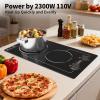 imageVBGK Induction Cooktop110V 2300W 2 burner hot plate with Knob Control9 Power Levels Kids Lock ampamp TimerLED touch controlOverheat Protection Electric stove2 burner induction cooktop