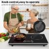 imageVBGK Induction Cooktop110V 4000W Countertop burners with Knob Control9 Power Levels Kids Lock ampamp TimerLED touch controlOverheat Protection Electric stove2 burner induction cooktop