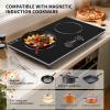 imageVBGK Induction Cooktop110V 4000W Countertop burners with Knob Control9 Power Levels Kids Lock ampamp TimerLED touch controlOverheat Protection Electric stove2 burner induction cooktop