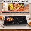 imageVBGK Electric Cooktop24 inch 220V Stove TopTouch and Knob ControlLED9 Power Levels Kids Lock ampTimerOverheat Protection5000W 3 burner electric cooktop2 Burner Induction Cooktop