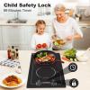 imageVBGK Electric Cooktop24 inch 220V Stove TopTouch and Knob ControlLED9 Power Levels Kids Lock ampTimerOverheat Protection5000W 3 burner electric cooktopDouble Burner Induction Cooktop