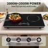 imageVBGK Electric Cooktop24 inch 220V Stove TopTouch and Knob ControlLED9 Power Levels Kids Lock ampTimerOverheat Protection5000W 3 burner electric cooktop2 Burner Induction Cooktop