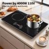 imageVBGK Electric Cooktop24 inch 220V Stove TopTouch and Knob ControlLED9 Power Levels Kids Lock ampTimerOverheat Protection5000W 3 burner electric cooktop2 Burner Induction Cooktop