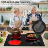 imageVBGK Electric Cooktop24 inch 220V Stove TopTouch and Knob ControlLED9 Power Levels Kids Lock ampTimerOverheat Protection5000W 3 burner electric cooktop3 Burners Electric Cooktop